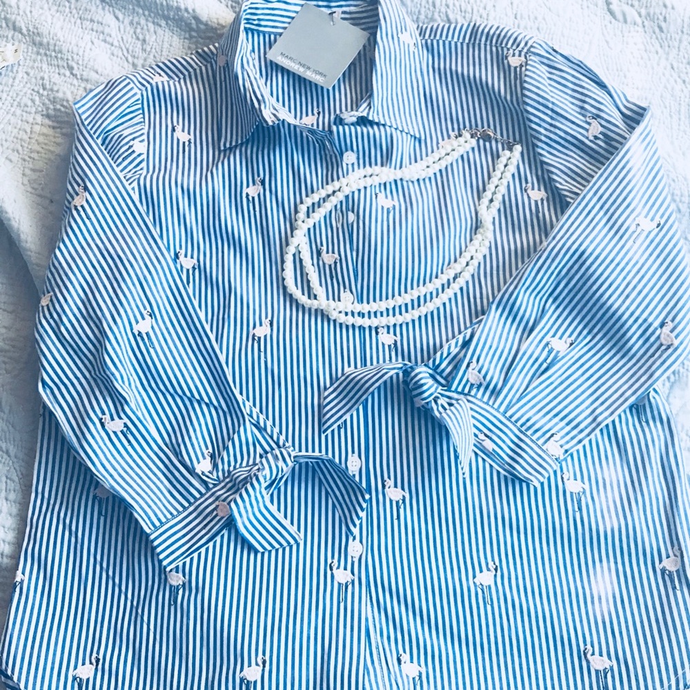 Marc New York button down flamingo shirt